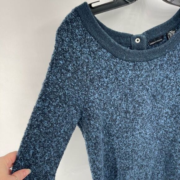 Moda International Womens Half Sleeve Sweater Acrylic Wool Navy Blue Size Large - Picture 7 of 9